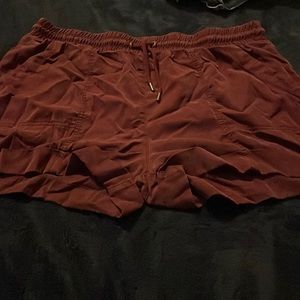 Burgundy soft shorts with back pockets